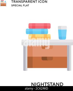 Nightstand vector icon. Flat style illustration. EPS 10 vector. Stock Vector