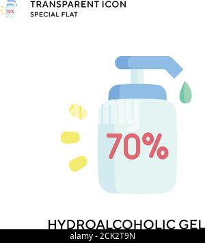 Hydroalcoholic gel vector icon. Flat style illustration. EPS 10 vector. Stock Vector