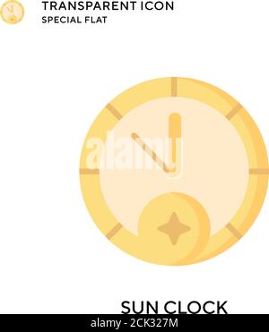 Sun clock vector icon. Flat style illustration. EPS 10 vector. Stock Vector