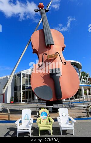 Giant violin on the Sydney, Cape Breton waterfront 20205 Stock Photo