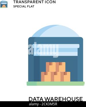 Data warehouse vector icon. Flat style illustration. EPS 10 vector. Stock Vector