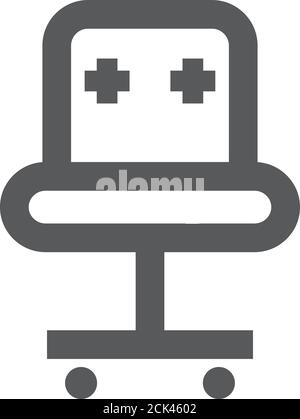Office Chair outline grayscale icon. Business sign Stock Vector Image ...