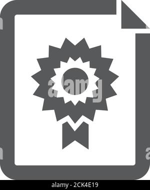 Contract document icon in thick outline style. Black and white monochrome vector illustration. Stock Vector