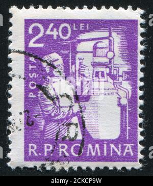 ROMANIA - CIRCA 1960: stamp printed by Romania, shows Chemist, circa 1960 Stock Photo