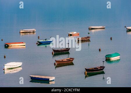 Italy Veneto Dolomiti Bellunesi - Alpago -  Lake of Santa Croce Stock Photo