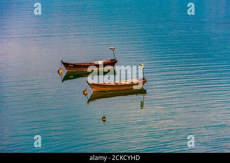 Italy Veneto Dolomiti Bellunesi - Alpago -  Lake of Santa Croce Stock Photo