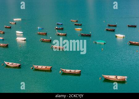 Italy Veneto Dolomiti Bellunesi - Alpago -  Lake of Santa Croce Stock Photo