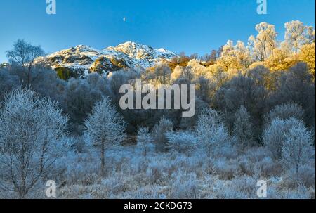 Crescent Moon, Mountain Sunset