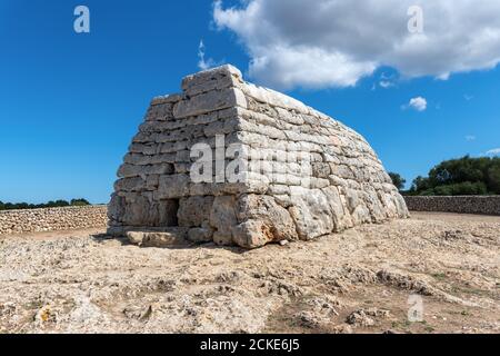 Naveta des Tudons, Prehistoric Tomb - Menorca, Balearic islands, Spain Stock Photo