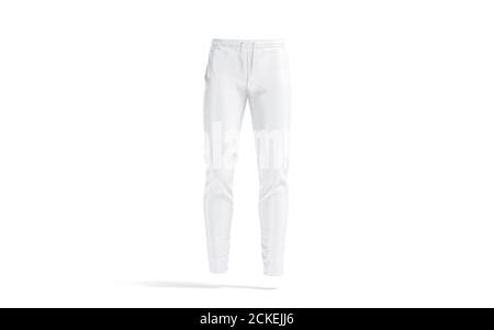 Blank white sport sweatpants mockup, front view Stock Photo - Alamy