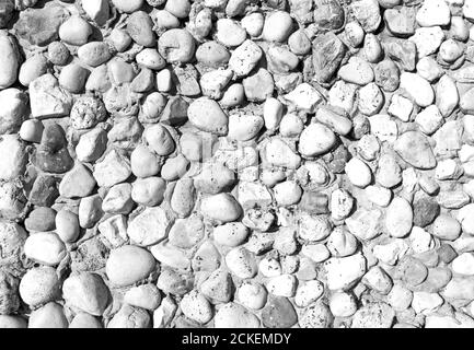 Pebble floor, texture. Black and white Stock Photo - Alamy