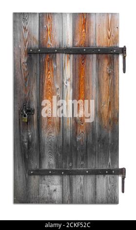 old weathered wooden in white back Stock Photo