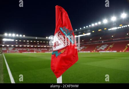 A General View Of A Corner Flag At Anfield During The Premier League Match At Anfield Liverpool Stock Photo Alamy A General View Of A Corner Flag At Anfield During The Premier League Match At Anfield Liverpool Stock Photo Alamy