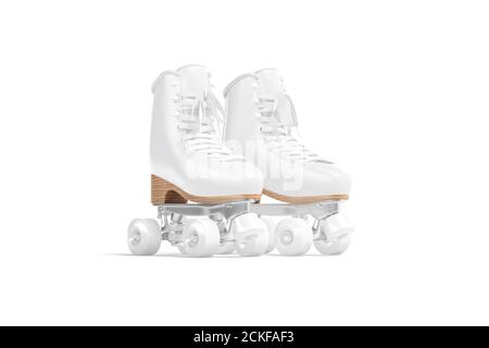 Download Blank white roller skates with wheels mockup pair, side ...