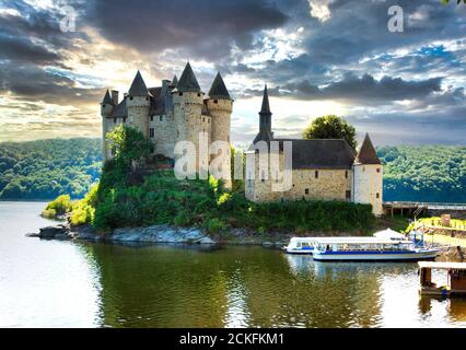 Le Chateau de Val, Lanobre, Cantal department, Auvergne Rhone Alpes, France Stock Photo