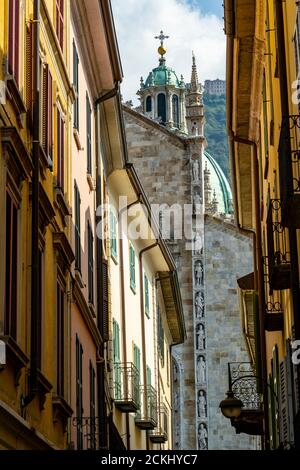 Italy. Lombardy. City of Como. Cathedral of Santa Maria Assunta called also Duomo dedicated to the Assumption of the Blessed Virgin Mary Stock Photo