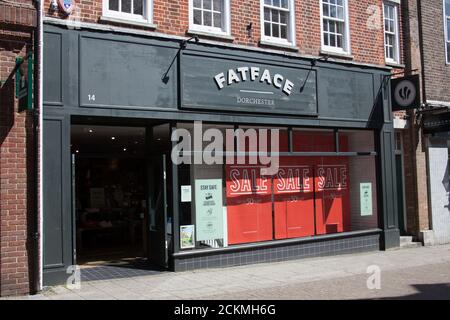 The Fatface store in Dorchester in the UK, taken on the 20th July 2020 Stock Photo