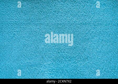 Cleaning microfiber pattern. Blue polyester microfibre texture. Synthetic fiber material Cleaning cloth for dust or kitchen top view Stock Photo