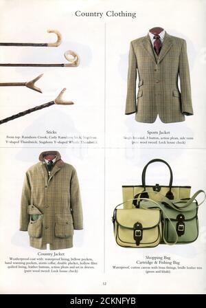 The inside of UK catalogue 'James Lock & Co', october 2005. Stock Photo