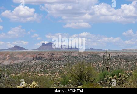 Copper mine, Ray Mine, Asarco Hayden Complex, Hayden, Arizona, USA. Stock Photo