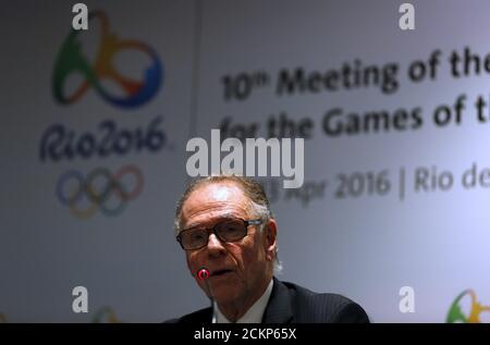 Rio 2016 Olympic Games Organising Committee President Carlos Arthur Nuzman speaks at a news conference during the IOC Coordination Commission's 10th visit to Rio de Janeiro, Brazil, April 13, 2016. REUTERS/Pilar Olivares