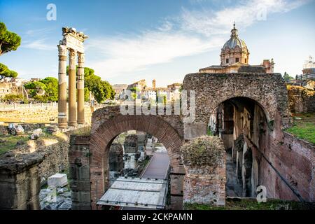 Forum Romanum view from the Capitoline Hill in Italy, Rome. Travel world Stock Photo