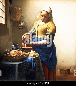 The Milkmaid Johannes Vermeer (1632-1675) Oil on Canvas, 1660 Stock Photo