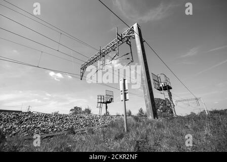 Electric Railway Catenary Stock Photo