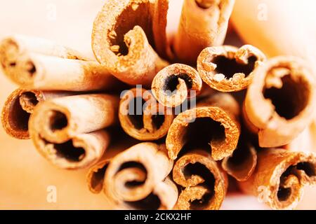 Cinnamon and anise isolated on white background.selectiv focus Stock Photo