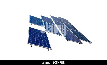 Solar Panels isolated in white background for solar energy concept images. Stock Photo