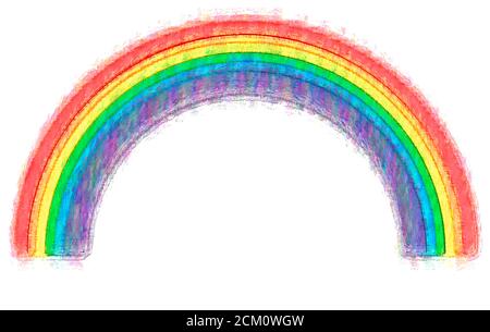 A Rainbow illistration on a white background Stock Photo