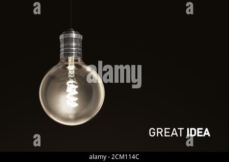Great idea , light bulb concept solution Stock Photo