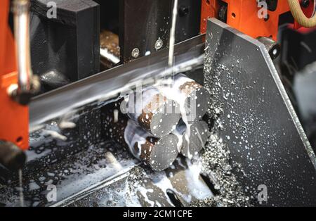 Industry High Precision CNC Metal Bar Cutting Machine Stock Photo