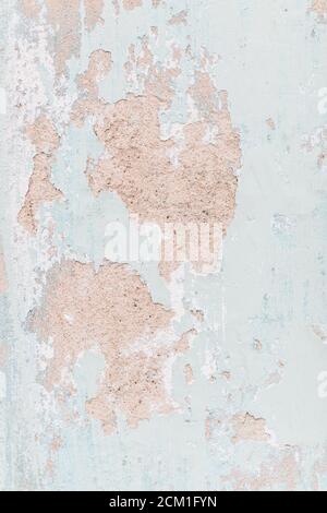 Rough distressed wall with sand and blue paint Stock Photo