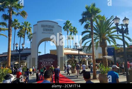 Universal Studios Hollywood entrance, Universal City, California, United States Stock Photo