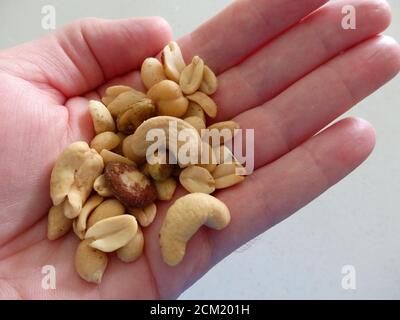 A handful of mixed nuts. Stock Photo