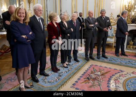 Members Of The Constitutional Council Conseil Constitutionnel Attend A Ceremony At The Elysee Palace In Paris France October 12 2015 Reuters Philippe Wojazer Stock Photo Alamy