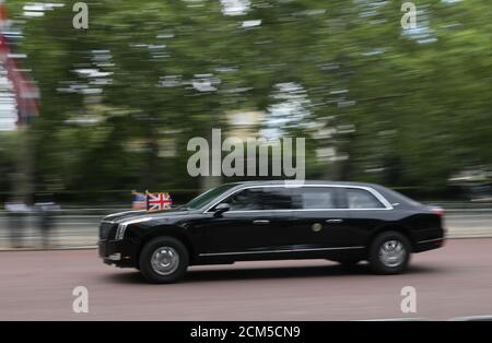 U.S. President Donald Trump's motorcade is seen during a state visit in London, Britain June 3, 2019. REUTERS/Simon Dawson