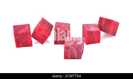 Clouseup of Slice beetroot isolated on white background Stock Photo