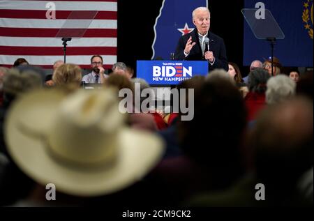 Democratic presidential candidate and former Vice President Joe Biden speaks at a campaign event in Concord, New Hampshire U.S., February 4, 2020. REUTERS/Rick Wilking