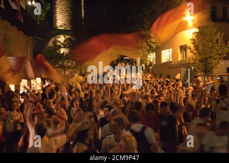 Fans at the public viewing biem football match Germany against Poland on World Cup 2006 Stock Photo