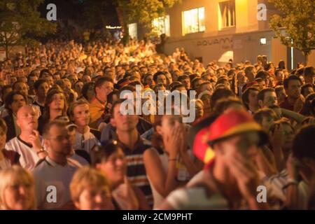 Fans at the public viewing biem football match Germany against Poland on World Cup 2006 Stock Photo