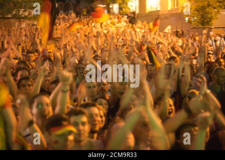 Fans at the public viewing biem football match Germany against Poland on World Cup 2006 Stock Photo