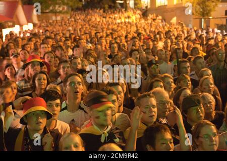 Fans at the public viewing biem football match Germany against Poland on World Cup 2006 Stock Photo