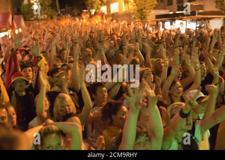 Fans at the public viewing biem football match Germany against Poland on World Cup 2006 Stock Photo