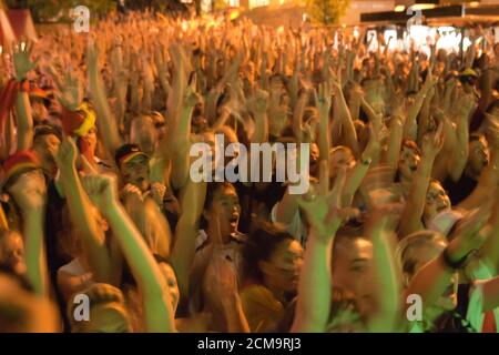 Fans at the public viewing biem football match Germany against Poland on World Cup 2006 Stock Photo