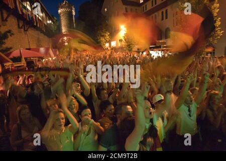 Fans at the public viewing biem football match Germany against Poland on World Cup 2006 Stock Photo