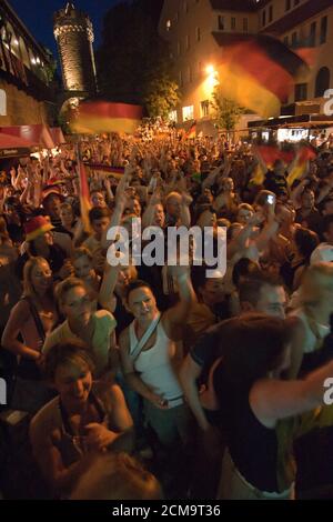 Fans at the public viewing biem football match Germany against Poland on World Cup 2006 Stock Photo