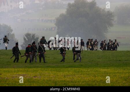 Battle reenactment on 18.10.2006 the Franco-Prussian Battle of Jena in Auerstedt Stock Photo