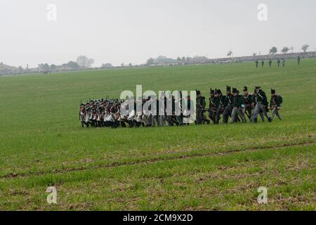 Battle reenactment on 18.10.2006 the Franco-Prussian Battle of Jena in Auerstedt Stock Photo